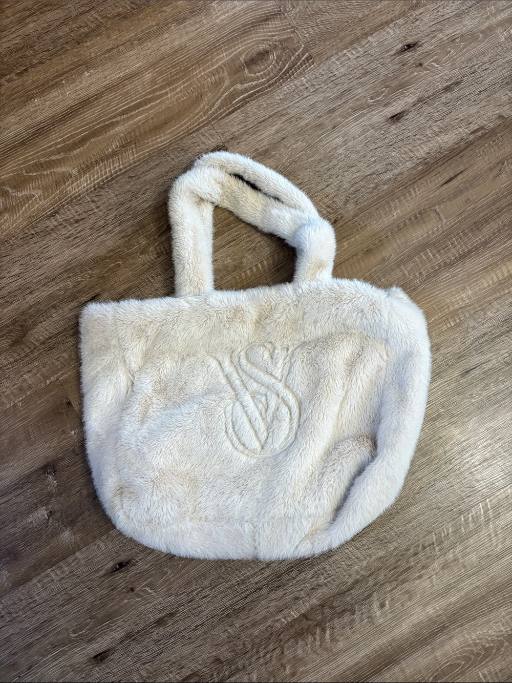 Victoria's Secret Cream Faux Fur Tote Bag